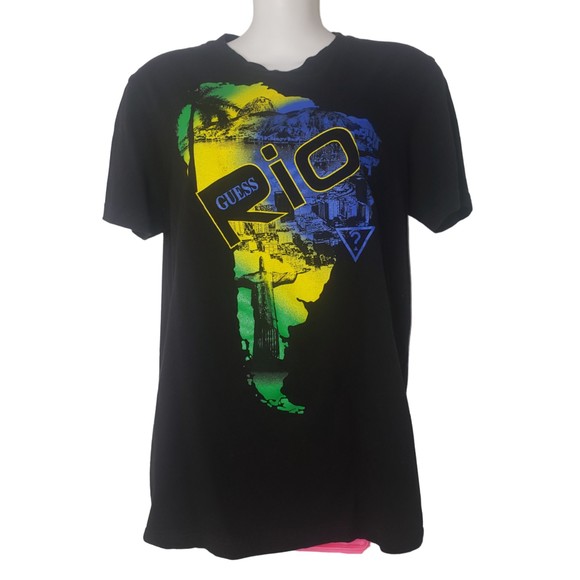 GUESS Rio Black T Shirt Size Medium - Picture 3 of 5